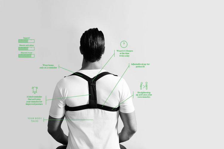 Mynd Réttstöðubelti Posture Flexi hvítt